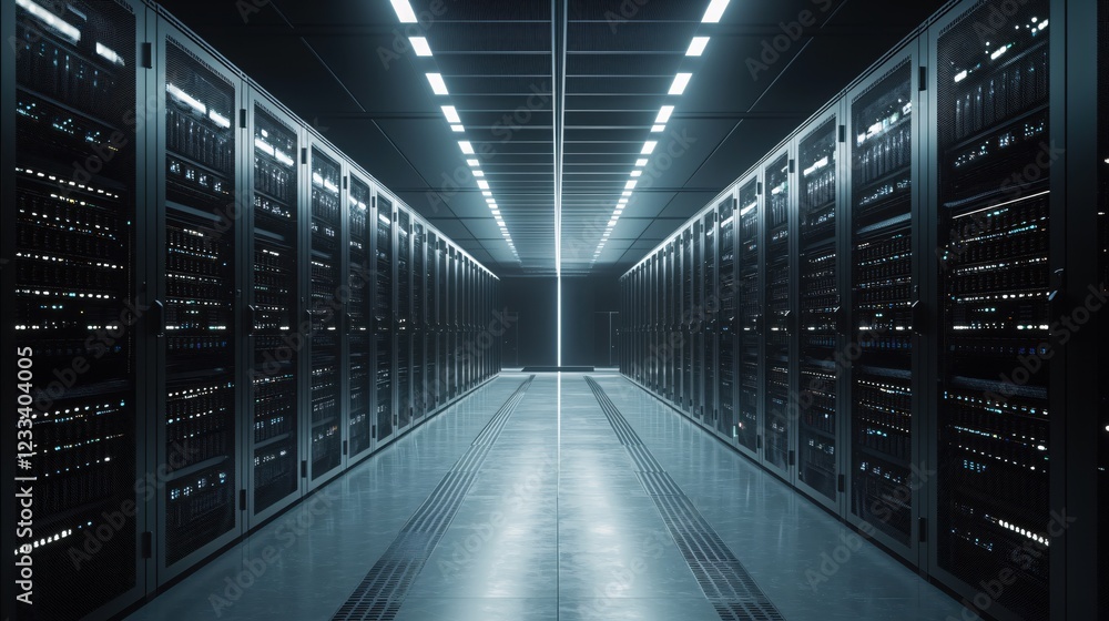 Modern Data Center Server Room Technology Infrastructure Digital Network Modern Data Center Server Room Technology Infrastructure Digital Network