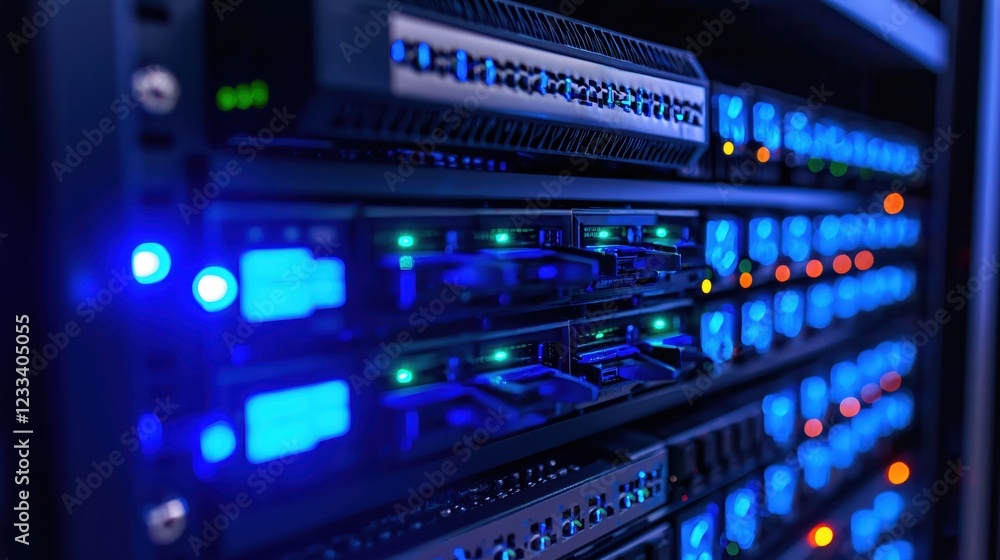 Server Room Technology Network Data Center Blue Light Server Room Technology Network Data Center Blue Light