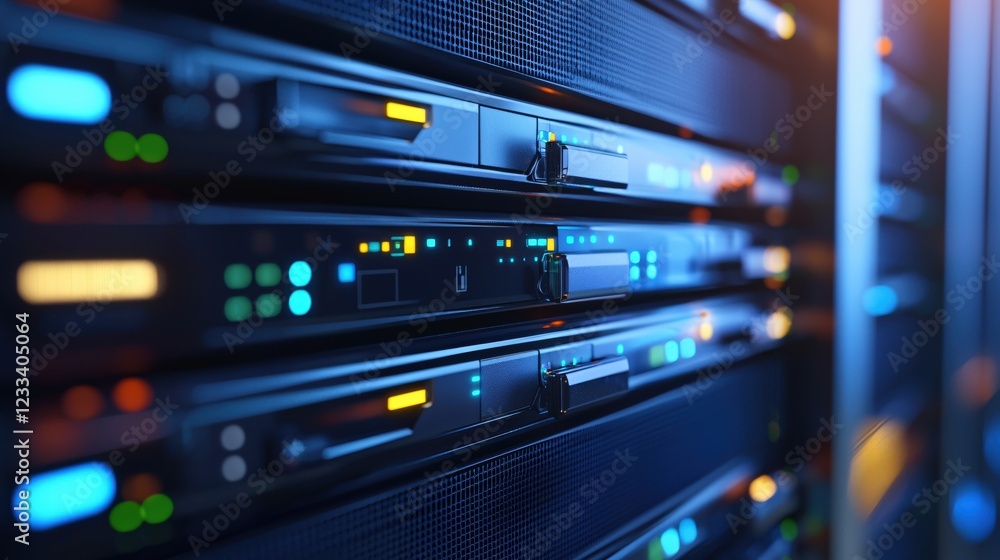 Modern Server Room Technology Powerful Data Center Network Infrastructure Modern Server Room Technology Powerful Data Center Network Infrastructure