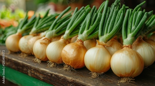 Wallpaper Mural Fresh onions on display at a farmers market Torontodigital.ca