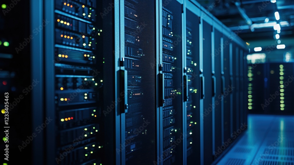 Modern Data Center Server Room Technology Network Infrastructure Modern Data Center Server Room Technology Network Infrastructure