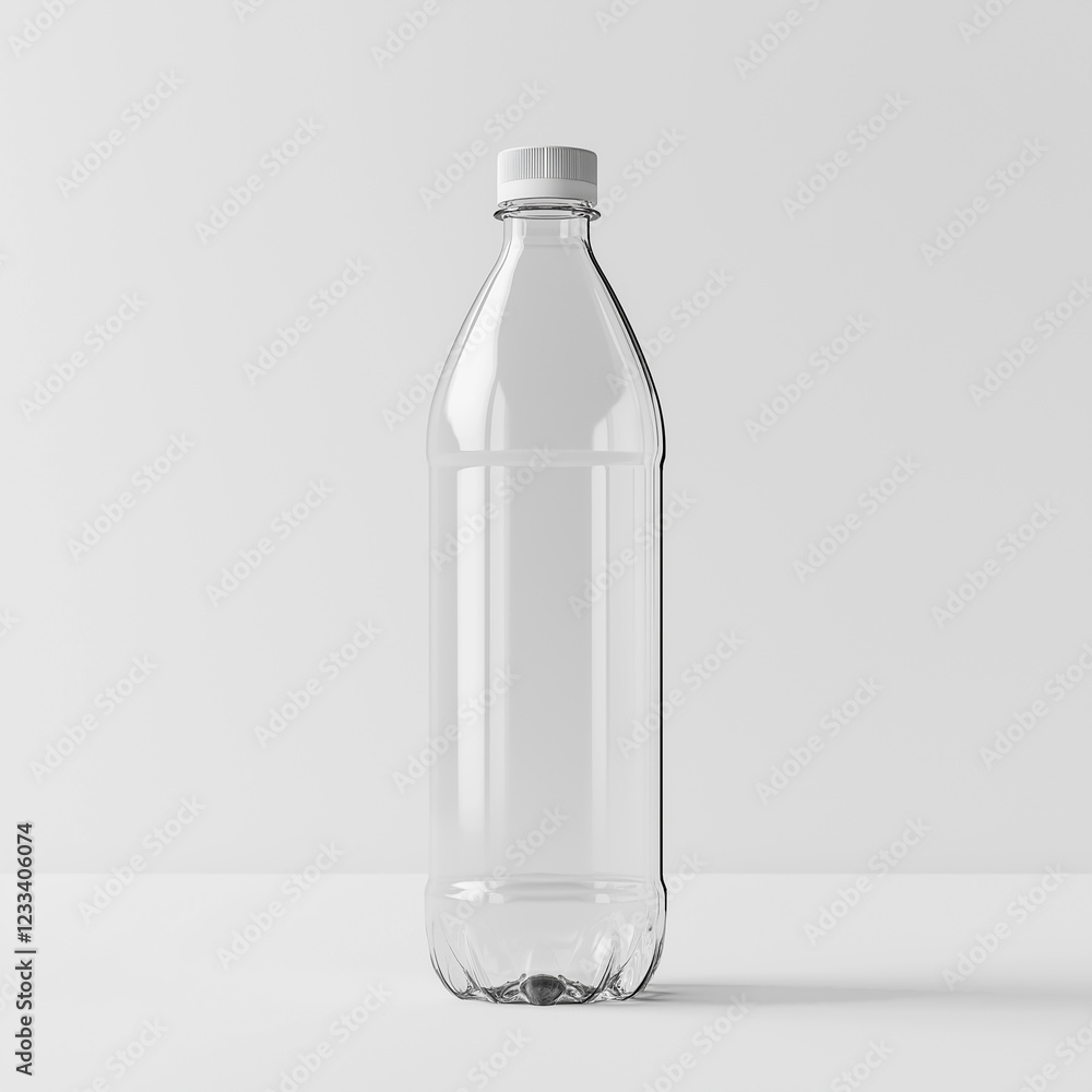 Mockup of a water bottle, white background, front view, high resolution Mockup of a water bottle, white background, front view, high resolution
