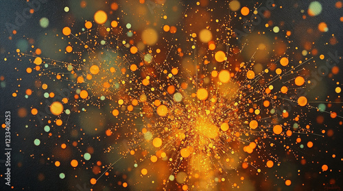 An abstract technology particle mesh background rendered in a dramatic cinematic style classic oil painting.