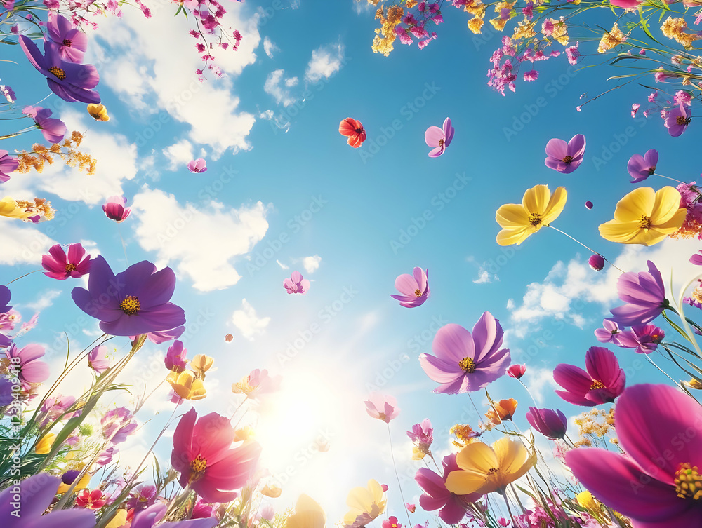 Vibrant Cosmos Flower Illustration Vibrant Cosmos Flower Illustration