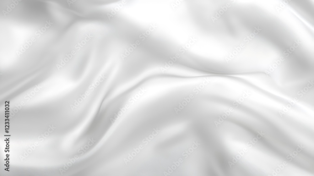 Fototapeta premium White Silk Fabric Draped Softly Elegant Texture