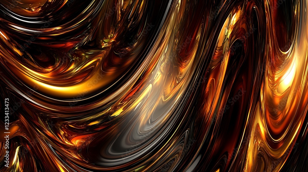 Abstract Golden Swirls Liquid Motion Design Abstract Golden Swirls Liquid Motion Design