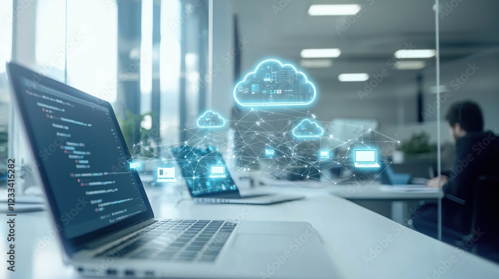 Modern Workplace Cloud Computing Network Technology Digital Data Innovation Modern Workplace Cloud Computing Network Technology Digital Data Innovation