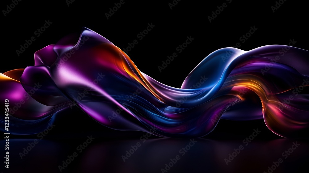 Abstract Swirling Liquid Dynamic Colorful Neon Lights Purple Blue Orange Abstract Swirling Liquid Dynamic Colorful Neon Lights Purple Blue Orange