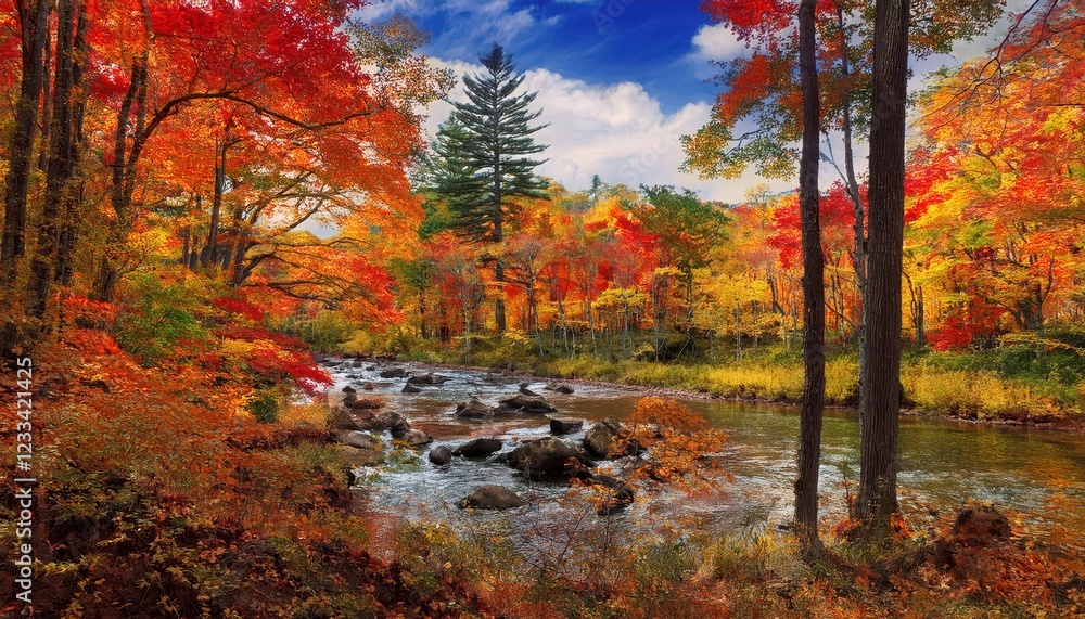 Vibrant Autumn Colours in Jobes Woods, Presquile Provincial Park A Canvas of Reds, Oranges, and Yellows Amidst the Canadian Wilderness, Captured during the Glowing Hues of Dusk. Vibrant Autumn Colours in Jobes Woods, Presquile Provincial Park A Canvas of Reds, Oranges, and Yellows Amidst the Canadian Wilderness, Captured during the Glowing Hues of Dusk.