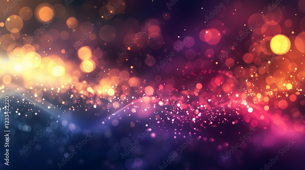 Fototapeta premium A vibrant, abstract background featuring colorful bokeh and sparkling lights.