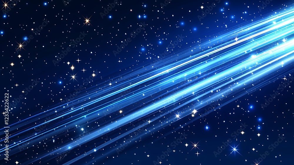 Obraz premium Celestial Lights Streaking Across a Starry Night Sky