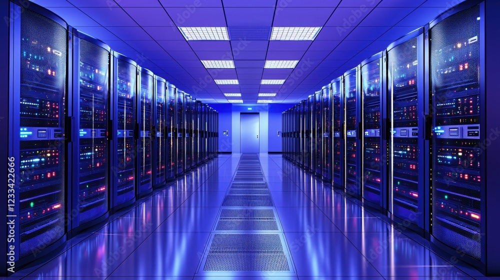Modern Data Center Server Room Technology Infrastructure Network Modern Data Center Server Room Technology Infrastructure Network