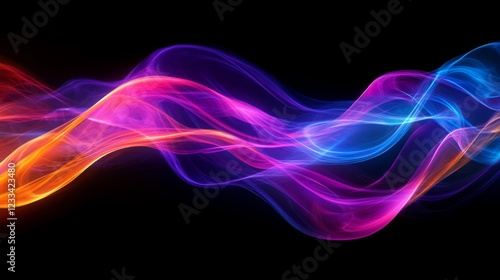Wallpaper Mural Abstract Colorful Waves Flowing Dark Background Torontodigital.ca
