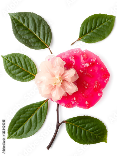 Overhead view of white dammar (Vateria indica), a tree resin, isolated on white background photo