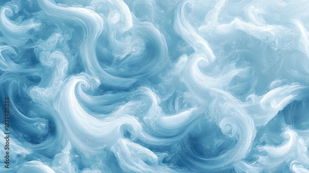 Swirling blue smoke, abstract background, design element