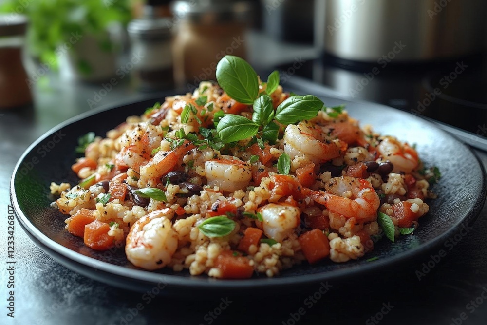 Shrimp and Bulgur Dish with Carrots and Herbs Shrimp and Bulgur Dish with Carrots and Herbs