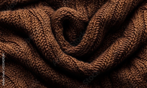 Wallpaper Mural Brown Knitted Fabric Texture, Close-up, Soft, Cozy, Winter, Background Torontodigital.ca