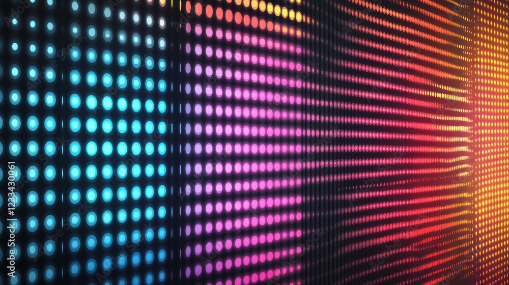 Colorful LED lights display, abstract pattern, glowing background, digital art, website banner Colorful LED lights display, abstract pattern, glowing background, digital art, website banner