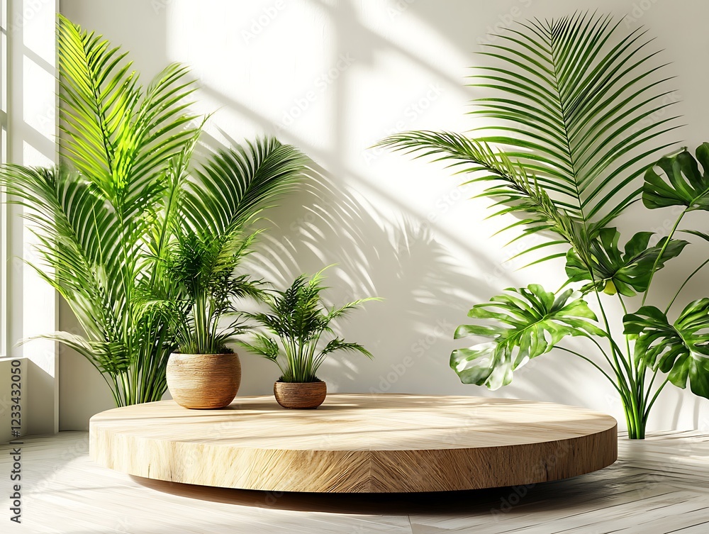 Fototapeta premium Indoor plant arrangement modern home still life bright environment aesthetic