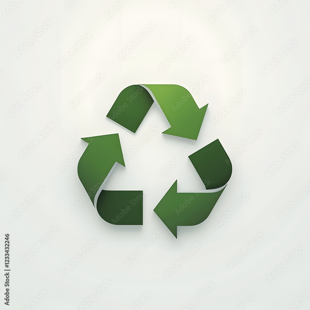Obraz premium Recycling symbol with green, blue, and orange arrows on a dark background. Generated by AI