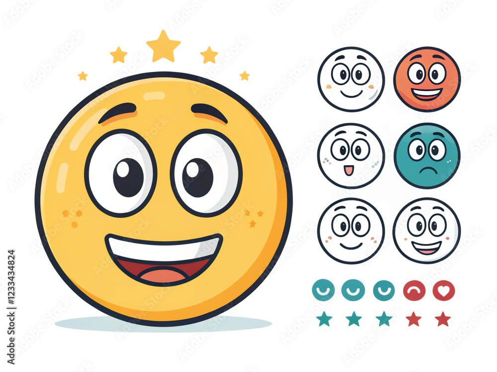 Fototapeta premium set of smiles emoticon 