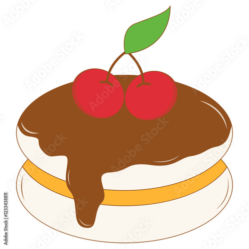 Junk Food with Cute Cartoon Design. Vector Illustration