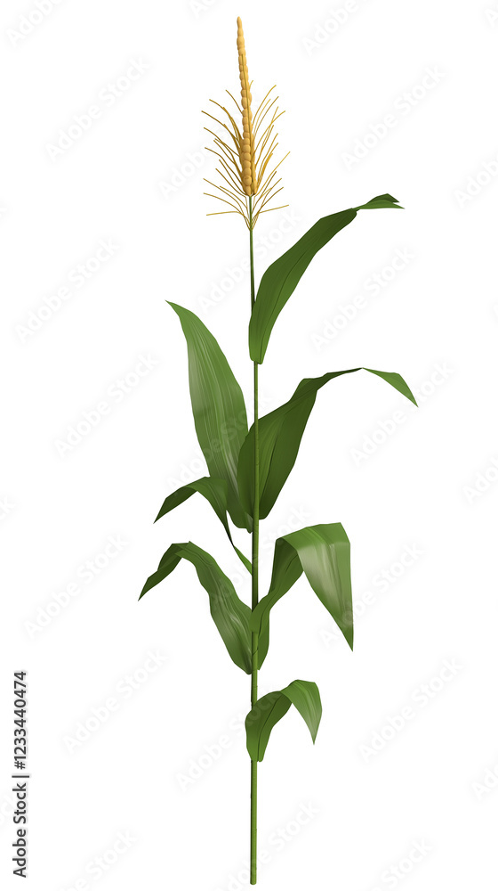 Fototapeta premium Corn plant growing with transparent background
