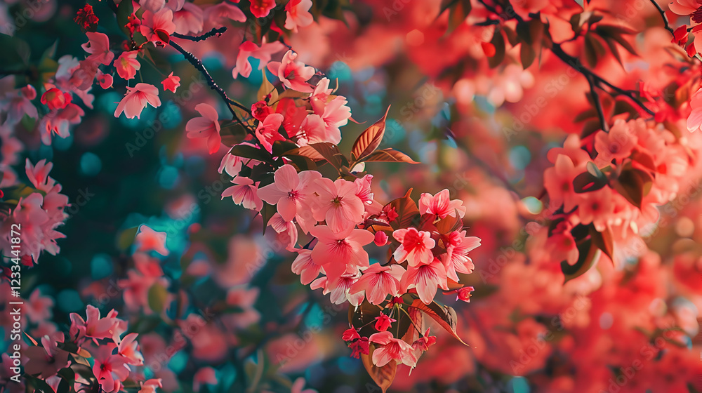 A vibrant display of blooming pink flowers against a soft background. A vibrant display of blooming pink flowers against a soft background.