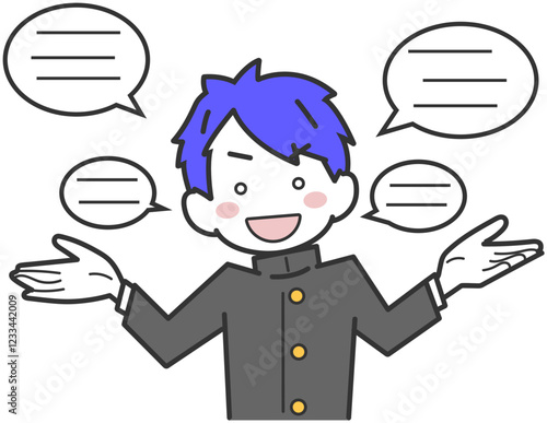 流暢に喋る男子生徒・学生