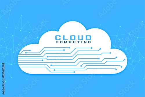 cloud computing web circuit board background for data visualization