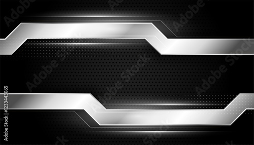 elegant and modern silver design on dark black wallpaper