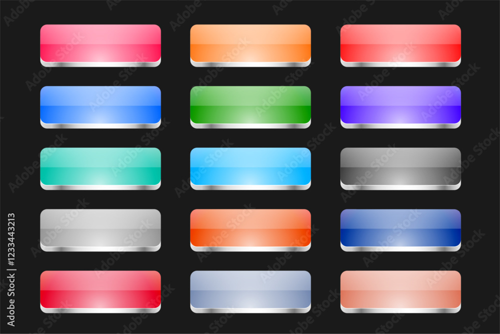 3d style colorful web button sign in set 3d style colorful web button sign in set