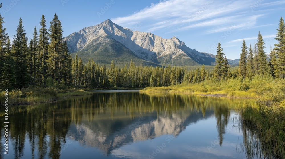 Majestic Mountain Peak Reflected in a Calm Lake