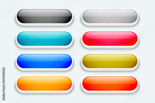 3d style empty UI/UX app button sign in collection