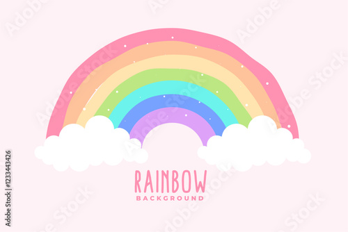 cute rainbow spectrum pink background with cloud design