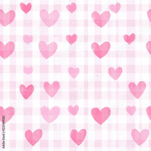 Repetitive heart pattern seamless background for Valentine’s Day fabric gift wrapping paper design
