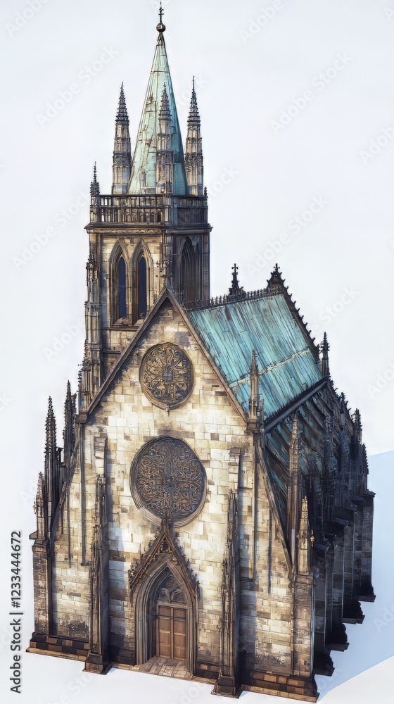 Obraz premium Gothic church architectural model