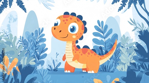 Adorable Dinosaur Characters for Kids. Set of Colorful Cartoon Dinosaurs. Playful and Cute Dinos for Children's Designs. Isolated Vector Illustrations for Prints, Merchandise, and More