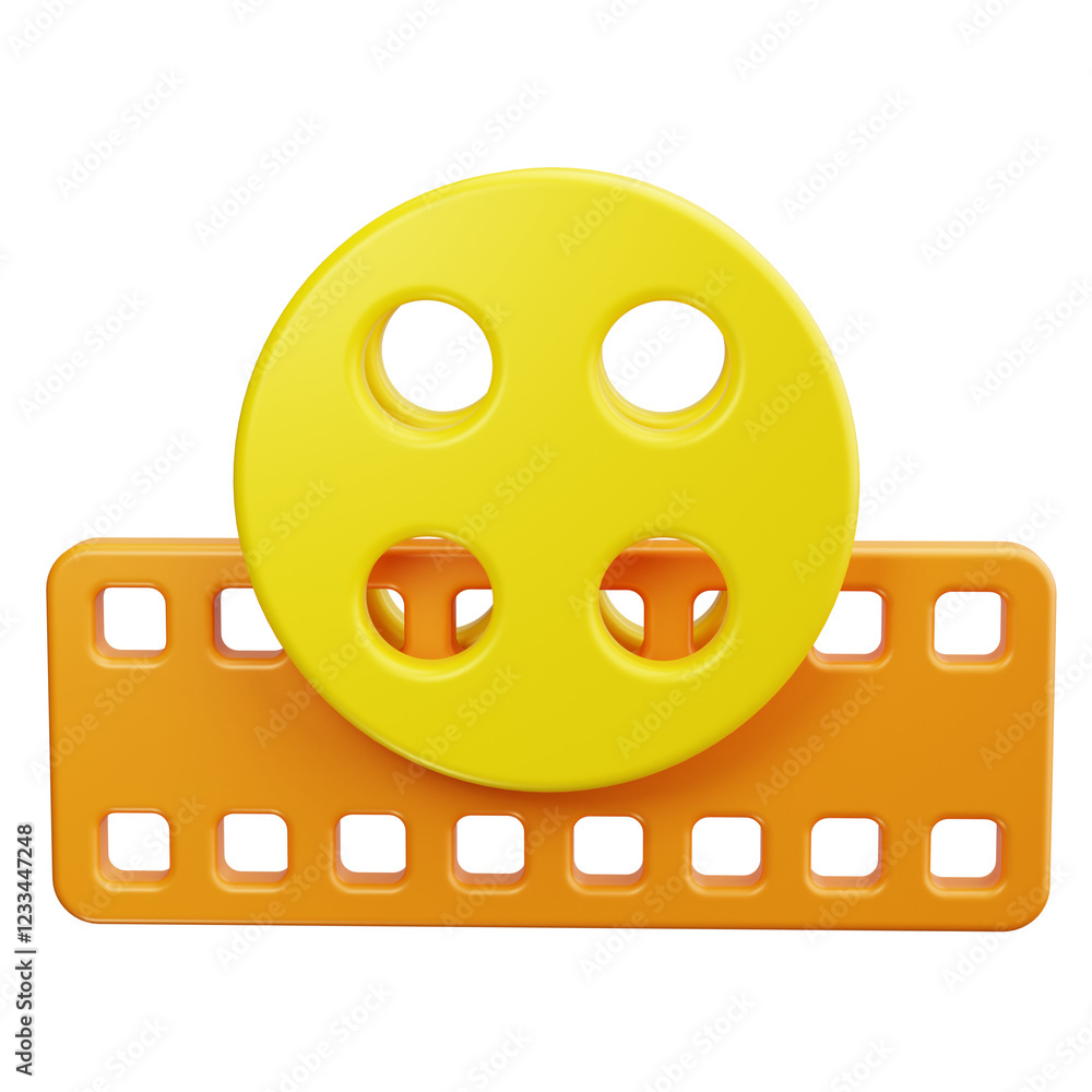 Fototapeta premium Camera roll 3d render icons