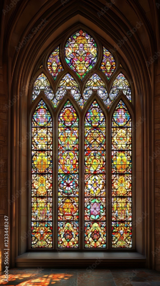 Fototapeta premium Ornate stained-glass church window