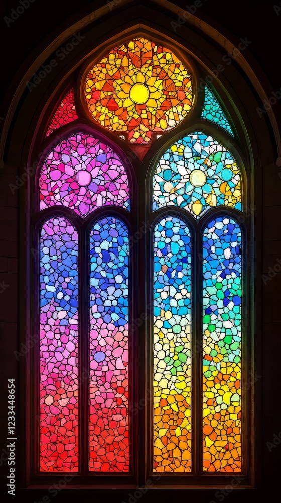 Obraz premium Rainbow stained glass window art