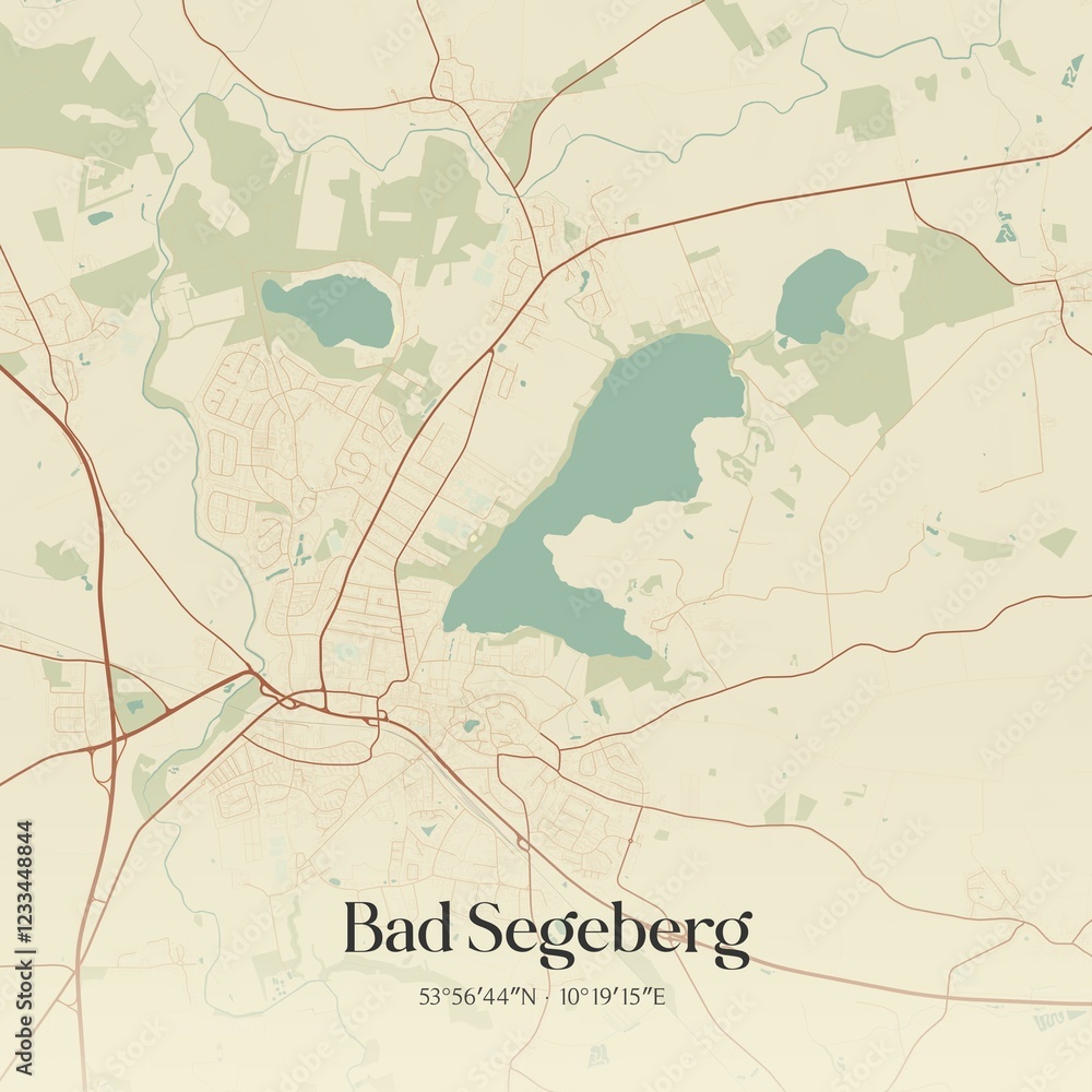 Naklejka premium Vintage map of Bad Segeberg, Germany.