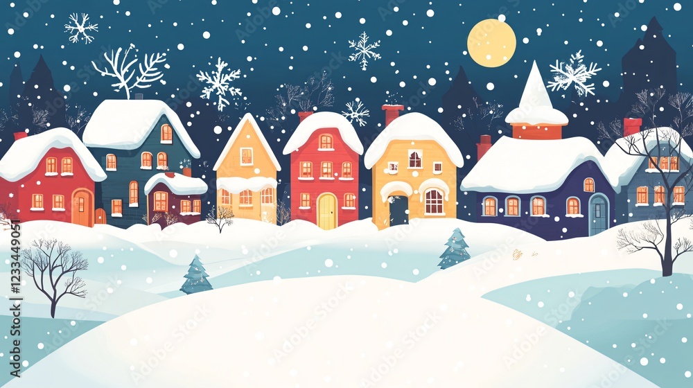 Fototapeta premium Quaint Country Village Clipart for Enchanting Wonderland Designs