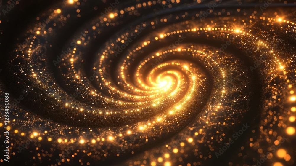 Golden spiral galaxy background, cosmic swirl, energy, abstract art, digital design Golden spiral galaxy background, cosmic swirl, energy, abstract art, digital design