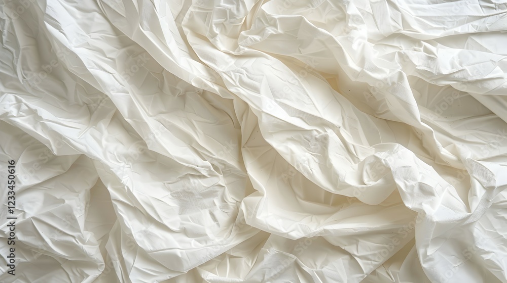 Obraz premium A close-up of crumpled white fabric, showcasing texture and folds.