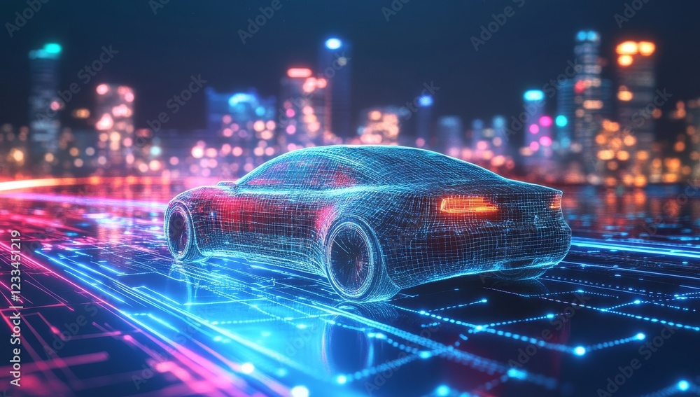 Technological Abstract Car Driving Background Technological Abstract Car Driving Background