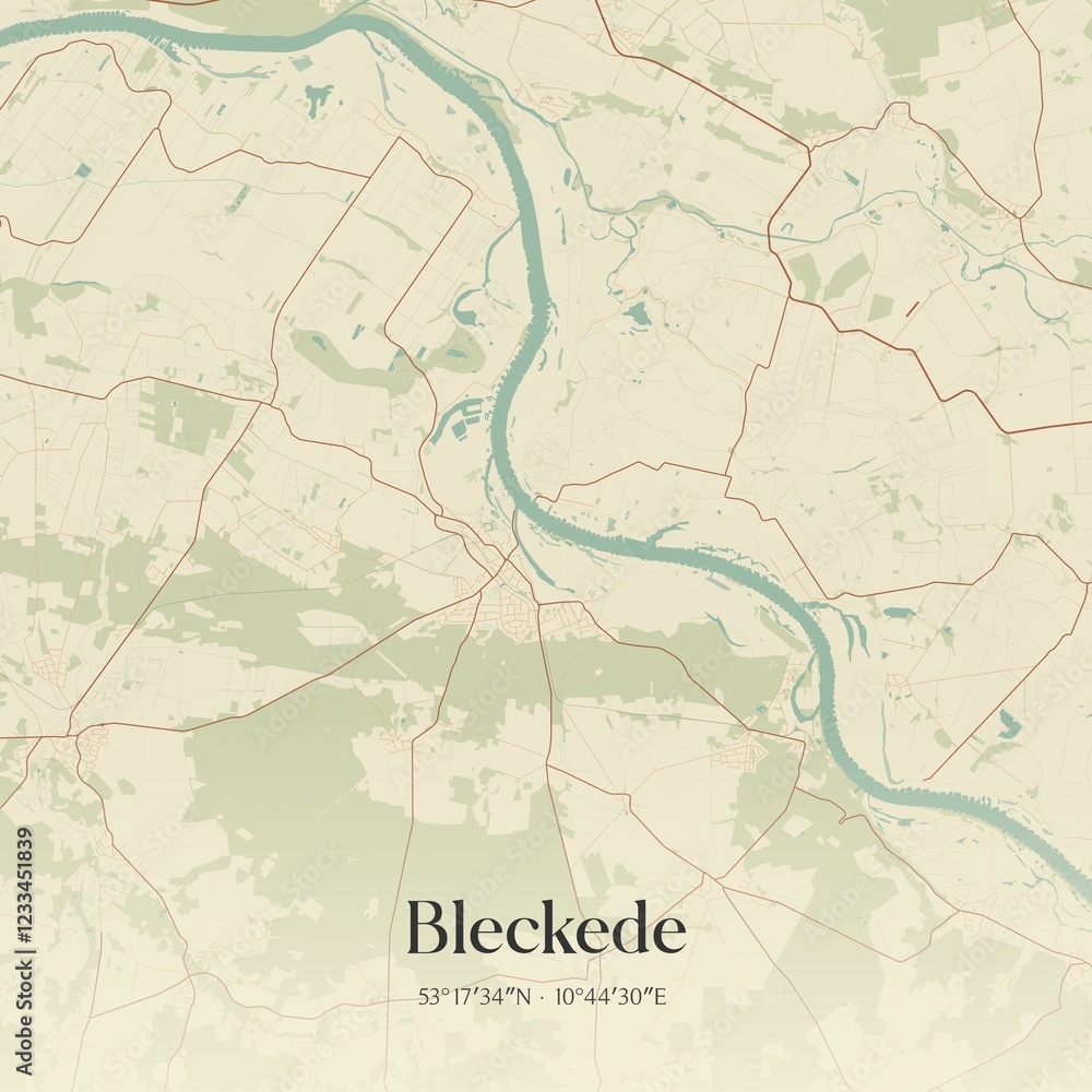 Obraz premium Vintage map of Bleckede, Germany.