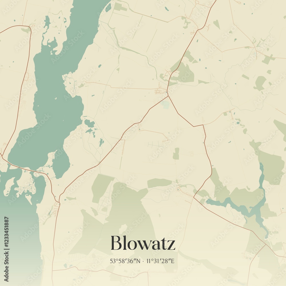 Obraz premium Vintage map of Blowatz, Germany.