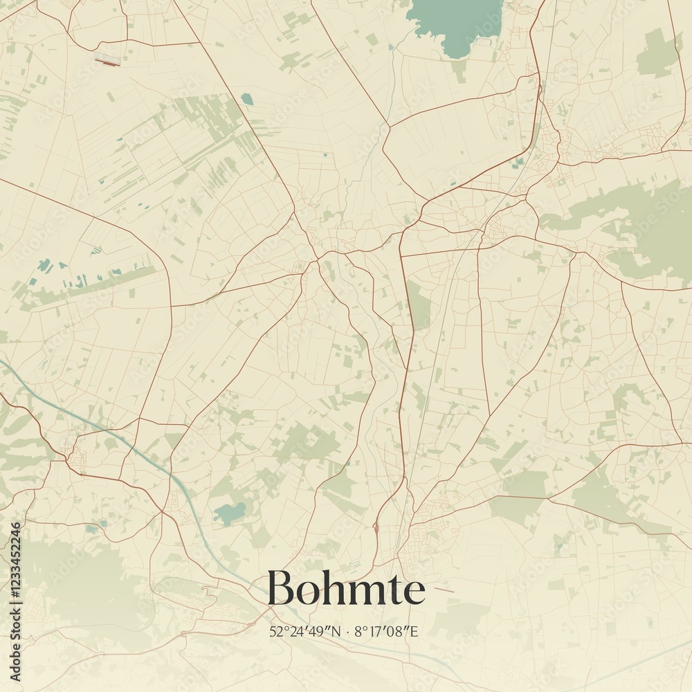 Obraz premium Vintage map of Bohmte, Germany.