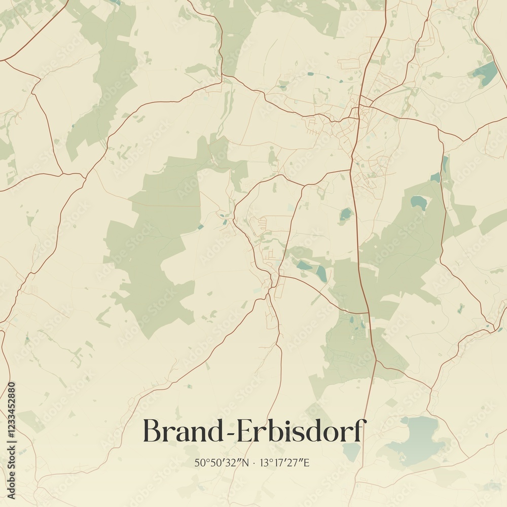 Obraz premium Vintage map of Brand-Erbisdorf, Germany.